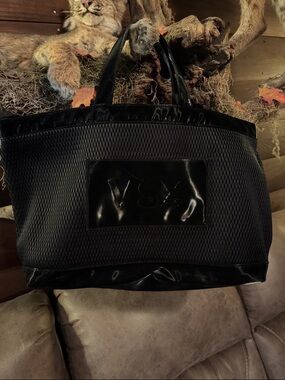 Victoria's Secret Black Glossy Mesh Tote🎉final price drop🎉
